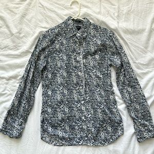 J.Crew Men’s Small Slim Fit Blue Floral Button Up Shirt
